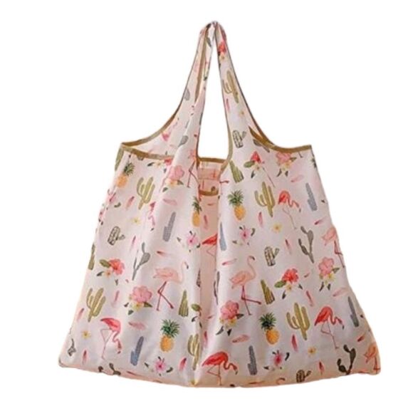 Flamingo and Cactus Print Tote - Picture 1 of 7